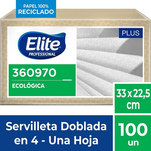 Servilleta Ecológica Plus Una Hoja 100 Un Elite Professional