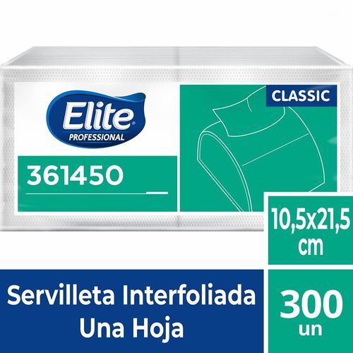 Servilleta Interfoliada Classic Una Hoja 300 Un Elite Professional