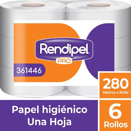 Papel Higiénico Rollo Una Hoja 6 Un 280 M Rendipel