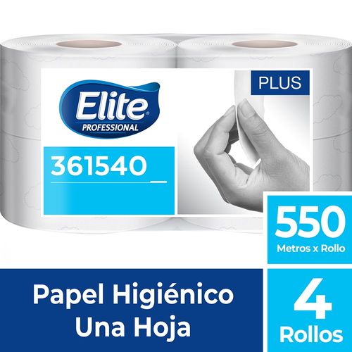 Papel Higiénico Rollo Plus Una Hoja 4 Un 550 M Elite Professional