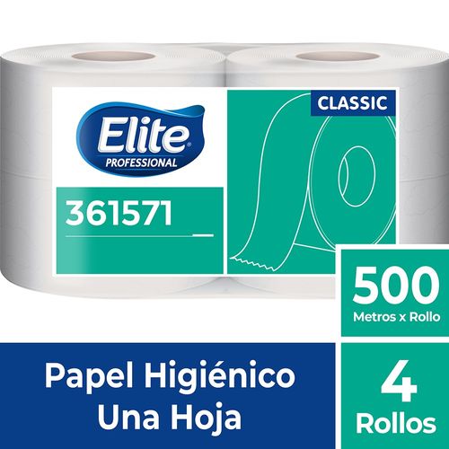 Papel Higiénico Rollo Classic Una Hoja 4 Un 500 M Elite Professional