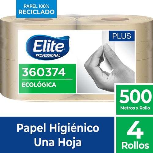 Papel Higiénico Rollo Plus Una Hoja 4 Un 500 M Ecologico Elite Professional
