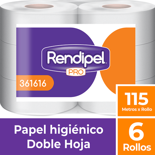 Papel Higiénico Rollo Doble Hoja 6 Un 115 M Rendipel