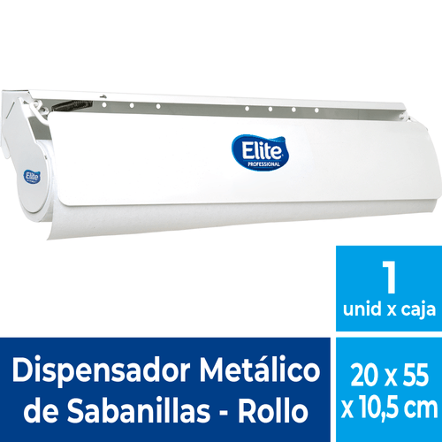 Dispensador De Sabanillas Rollo Blanco Metálico 1 Un Elite Professional