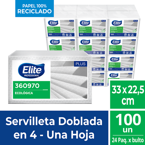 Pack de 24 paquetes de Servilletas Plus Ecológica Una Hoja