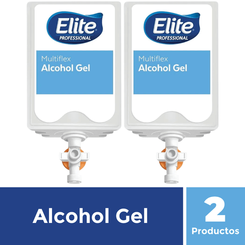 Pack 2 Paquetes de Alcohol Multiflex  Gel 1 UN 1 Litro Elite Professional