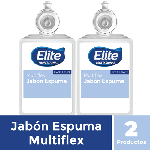 Pack 2 Paquetes de Jabón Multiflex Verde Claro Espuma 1 un 1 litro Elite Professional