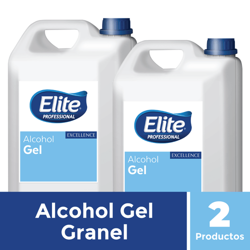 Pack 2 Paquetes de Alcohol Granel Gel 1 galonera 5 litros Elite Professioanl