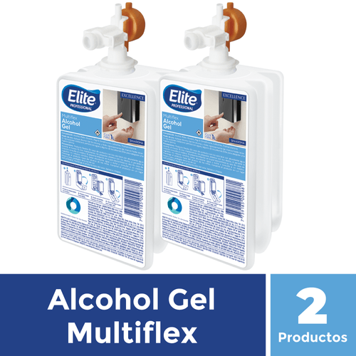 Pack 2 Paquetes de Alcohol Multiflex Incoloro Gel 1 Un 1 litro Elite Professional