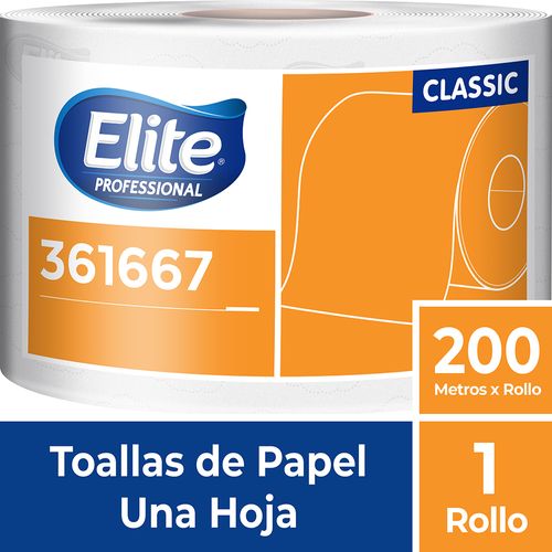 Toalla Rollo Classic Blanco Una Hoja 1 Un 200 M Elite Professional