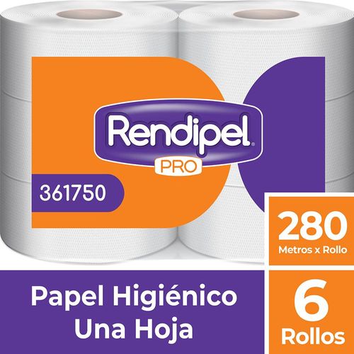 Papel Higiénico Rollo Una Hoja 6 un 280 M Rendipel