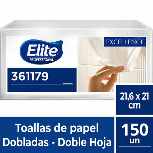Toalla Interfoliada Excellence Doble Hoja 150 Un Elite Professional