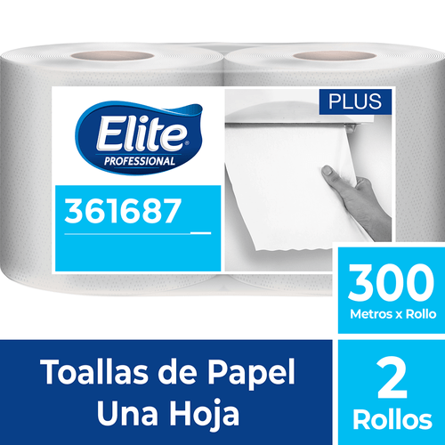 Toalla Rollo Plus Una Hoja 2 Un 300 M Elite Professional