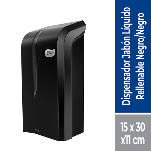 Dispensador De Jabón Rellenable Negro Elite Professional