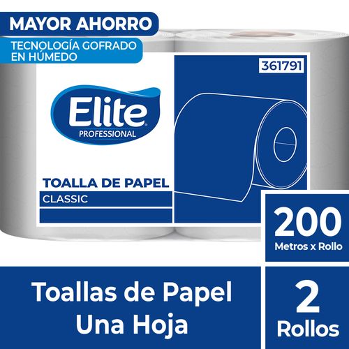 Toalla Papel Classic Una Hoja 2 Un 200 M Elite Professional