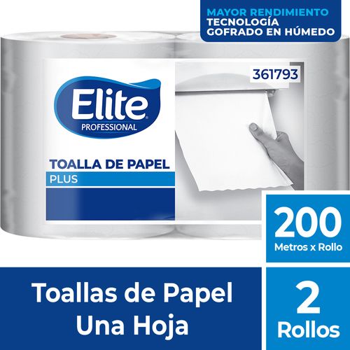 Toalla Papel Plus Una Hoja 2 Un 200 M Elite Professional