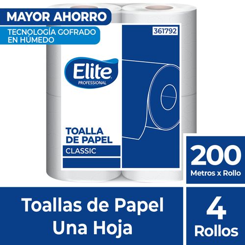 Toalla Papel Classic Una Hoja 4 Un 200 M Elite Professional