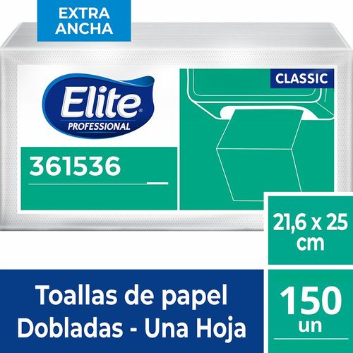 Toalla Interfoliada Classic Una Hoja 150 Un Elite Professional